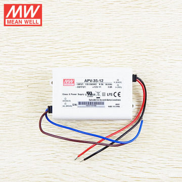 MEAN BEM 12 Vdc LED Driver 36 W com UL CB CE aprovado APV-35-12